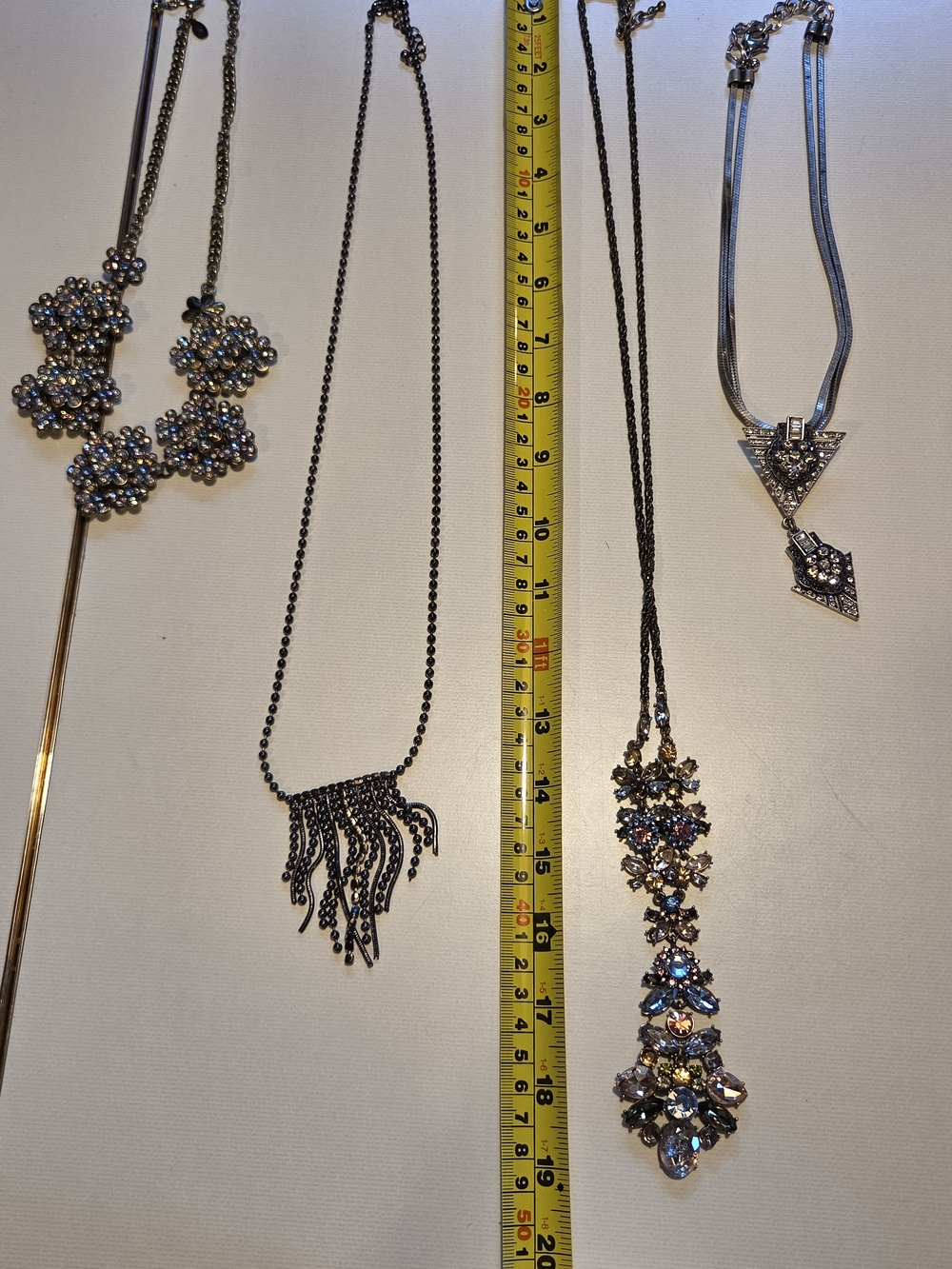 Multi-Color Crystal Pendant Necklace - Women Jewelry - Lot 10